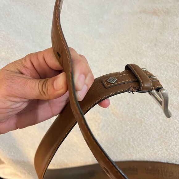 Columbia Mens Brown Dress Belt 36 Leather Adjustable Buckle Casual Classic - Picture 2 of 13